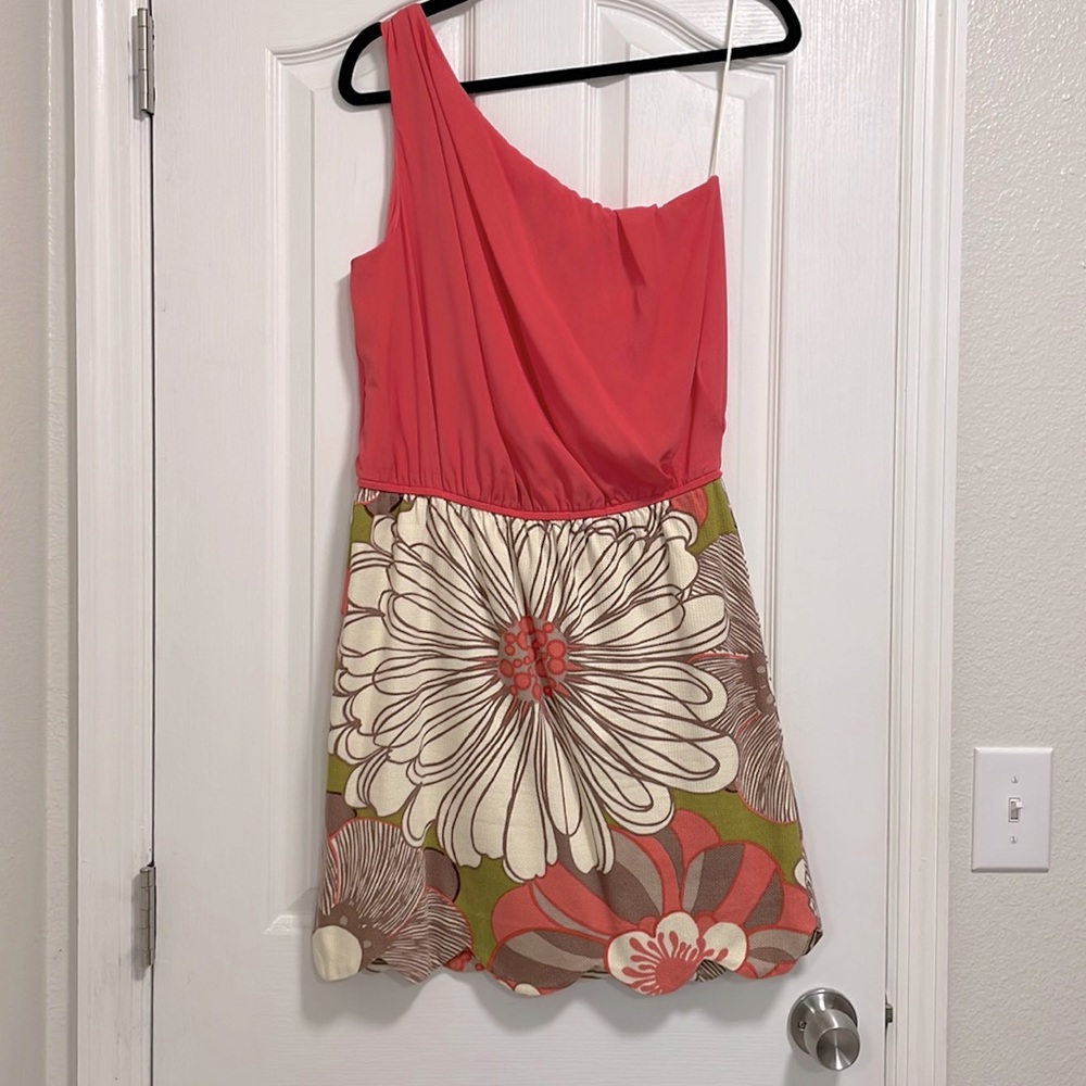 Judith March Floral one shoulder dress
